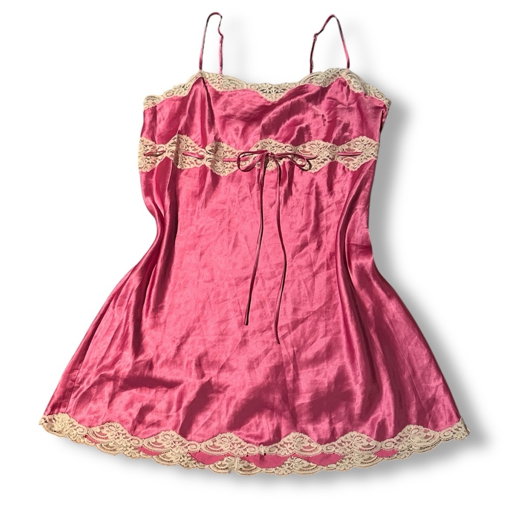 Y2K Victoria’s Secret Coquette Slip Dress Pink Lace
